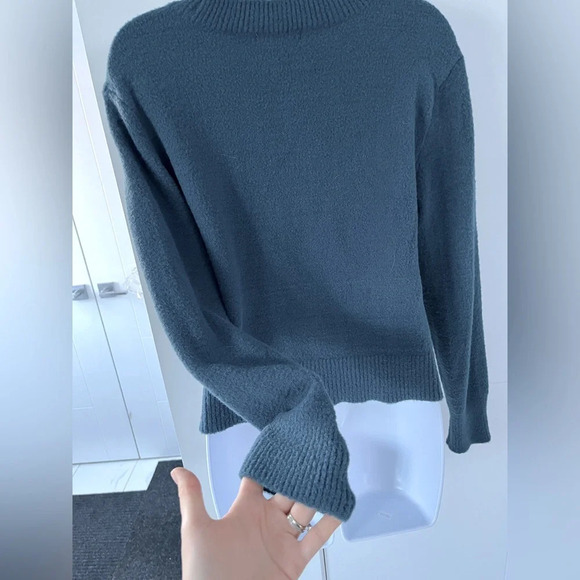 Joe Fresh/ Fuzzy/ Blue button up cardigan/ Gem buttons/ Stretchy/ Size US S - Picture 5 of 14